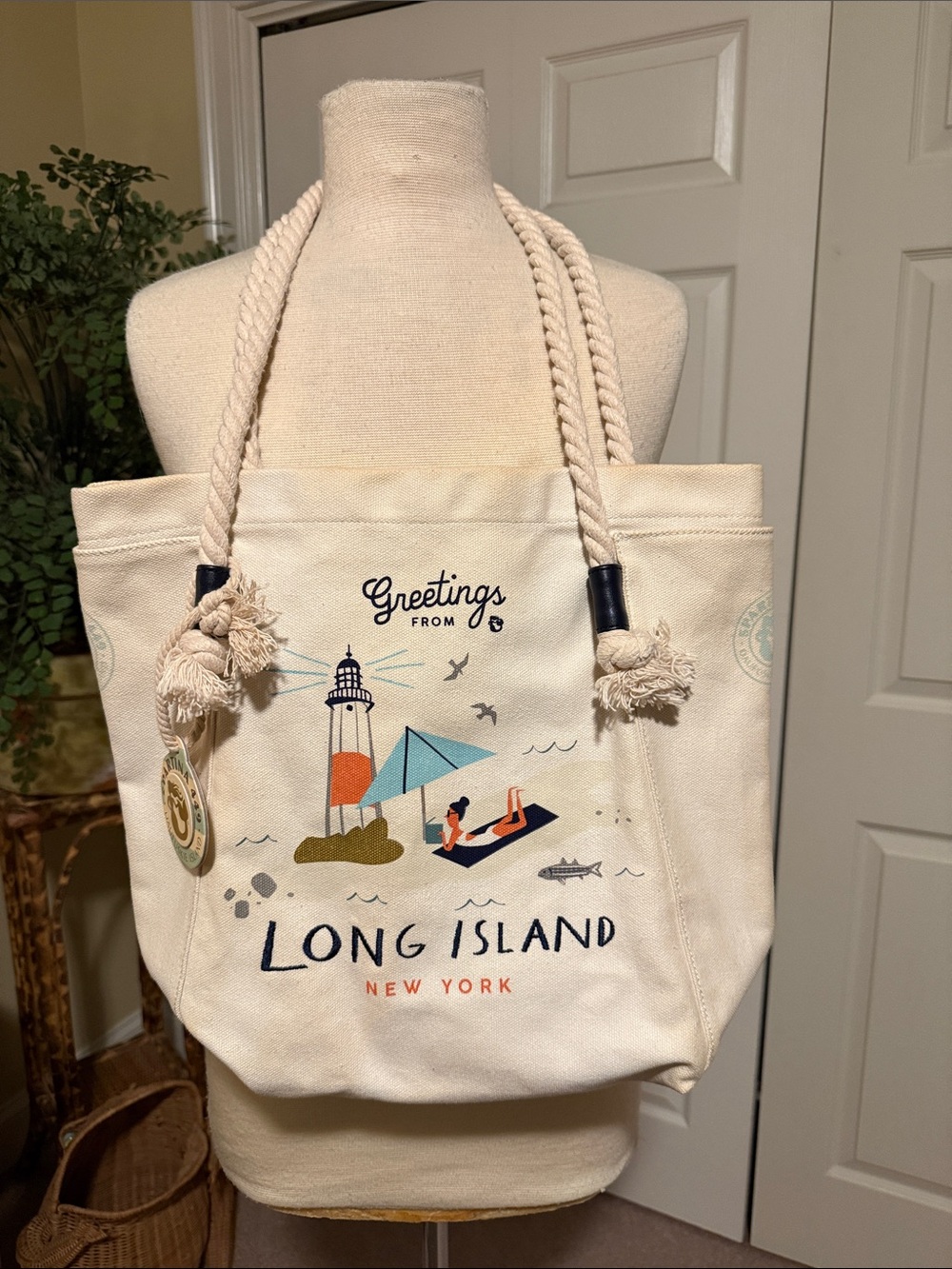 Spartina 449 canvas Long Island tote bag
